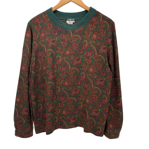 Searle Blatt Blouse Womens Medium 42 Silk Floral Paisley Made in Italy Vintage - Picture 1 of 8